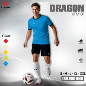Áo đá banh KOTOMI DRAGON KTM 01 màu xanh dương