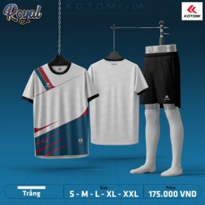Áo thể thao không logo KTM-04 Royal trắng chủ đạo – thiết kế trẻ trung, năng động