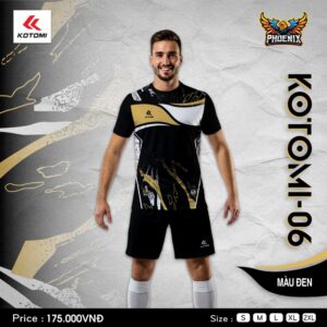 Bộ Quần Áo Thể Thao KOTOMI-06 Phoenix Màu Đen - Năng Động, Cá Tính