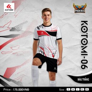 Bộ đồ thể thao Kotomi-06 màu trắng hiện đại trẻ trung