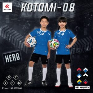 Áo Thể Thao Trẻ Em KOTOMI-08 Màu Xanh Bích Năng Động